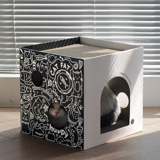 Simple Vertical Cat Villa Double-layer Corrugated Paper