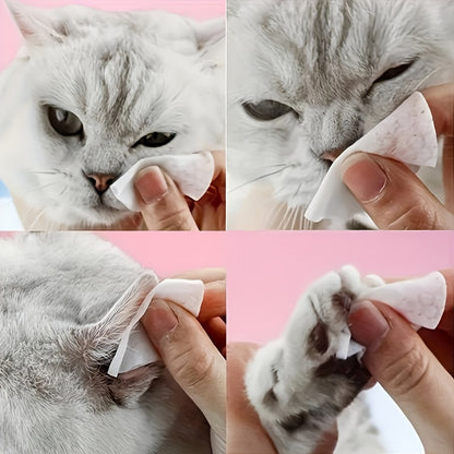 130pcs Pet Cleaning Wipes for Cats And Dogs, Designed to Remove Eye Stains, Earwax, And Tear Marks, Suitable for Both Cats And Dogs.
