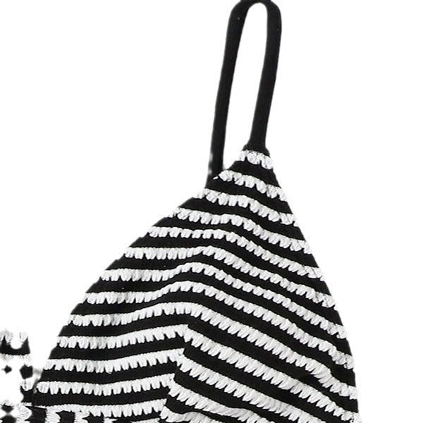 Lace-up Backless Sexy Stripes One-piece Swimsuit