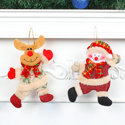 Festive Christmas Tree Ornaments - Santa, Snowman, Reindeer & Bear Figures With Red & White Scarves, Golden Balls & Red Bows - Perfect For Holiday Decor, Christmas Decorations