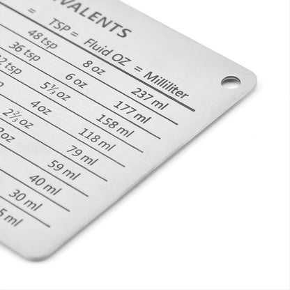 [1pc Magnetic Fridge Magnet Scale] 1pc Stainless Steel Fridge Magnet, With Magnetic Scale Plate, Common Unit Conversion Comparison Table 4.3in/3.3in