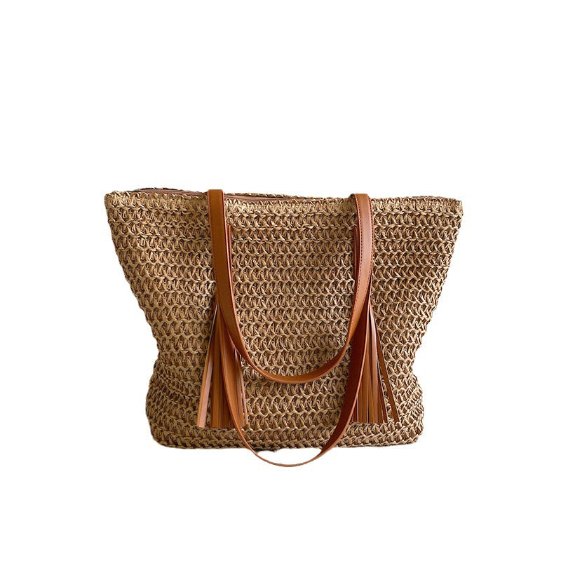 Large Capacity Handmade Storage Cotton And Linen Shoulder Bag