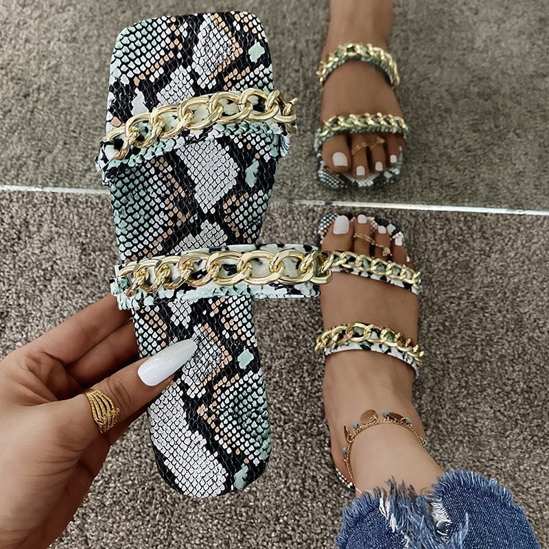 Women's Sandals New Serpentine Flower Flat Bottom