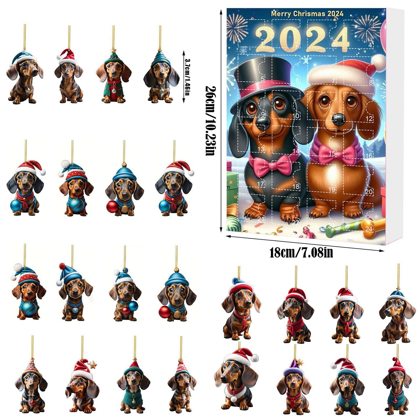 Christmas Countdown Pet Pendant Home Decoration