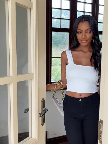 Women's Stretchy Crop Tank Top - Soft Breathable Sleeveless Cami