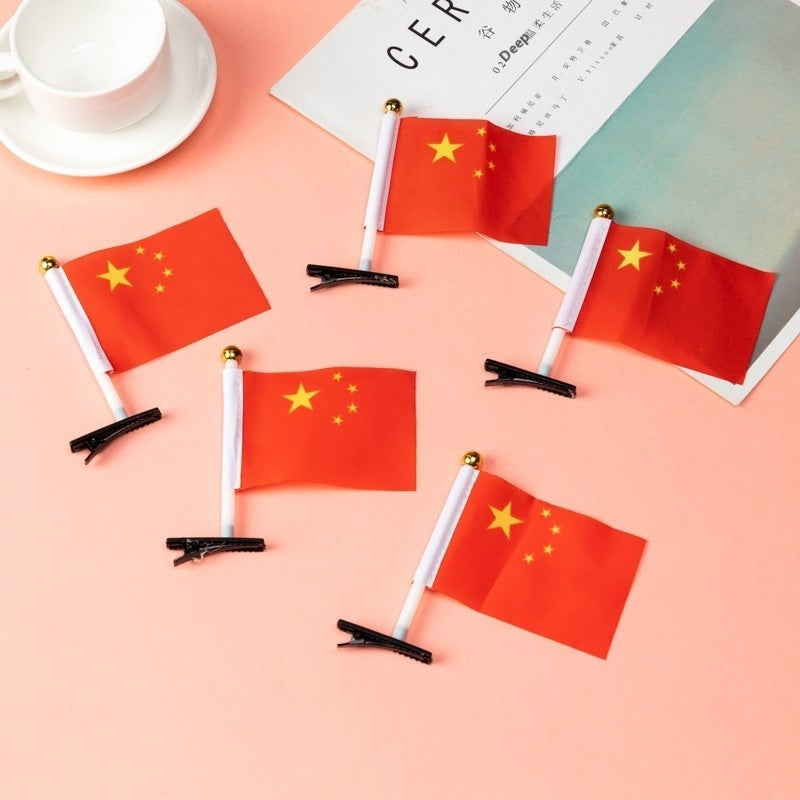 National Day Flag Barrettes Creative Hair Accessories Kindergarten Prizes