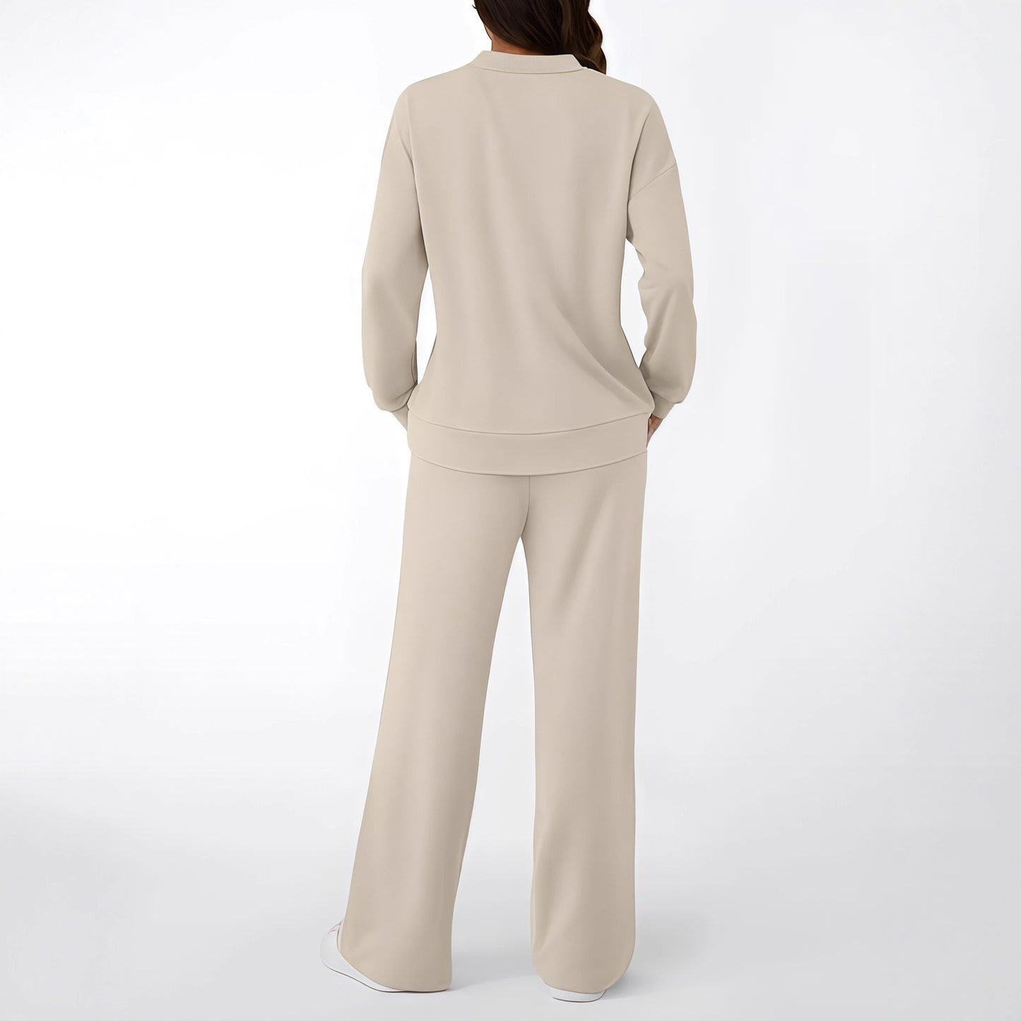 Women's Drawstring With Pockets Pure Color All-matching Casual Fashion Set