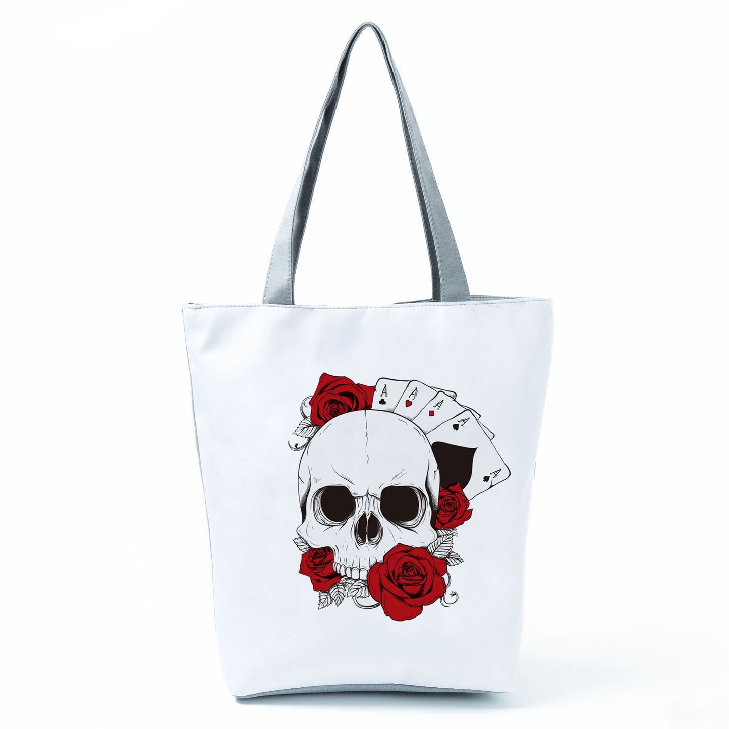 Portable Large Capacity Skull Printed Handbag