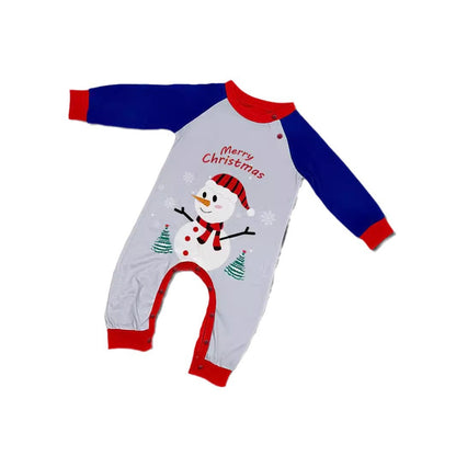 White Snowman Parent-Child Christmas Pajamas Cartoon Family Set