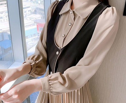 Fashionable Western-style Waistcoat Suit For Women With Small Mid-length Long Sleeves