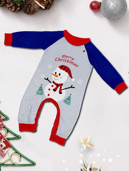 White Snowman Parent-Child Christmas Pajamas Cartoon Family Set