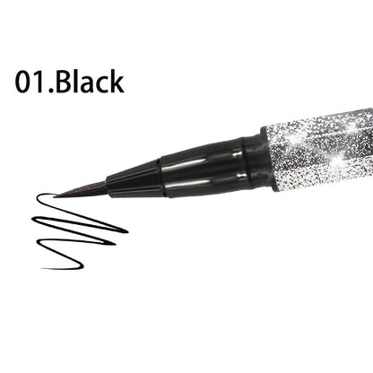 1pc Long-Lasting Waterproof Black Starry Sky Eyeliner Pen with Sponge Tip - Smooth and Quick-Drying for Beautiful Eye Makeup