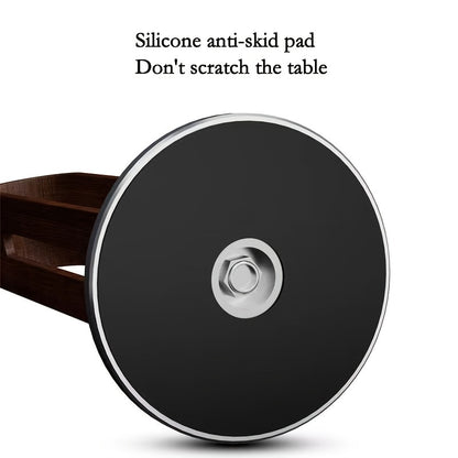 Wooden Headphone Stand with Metal Base, Desktop Headphone Holder, Bamboo Decorative Organizer, Natural Wood Display Rack