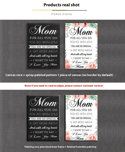 Unique Birthday Decorative Black Canvas Mural Mother's Day Gift Bedroom Paintings