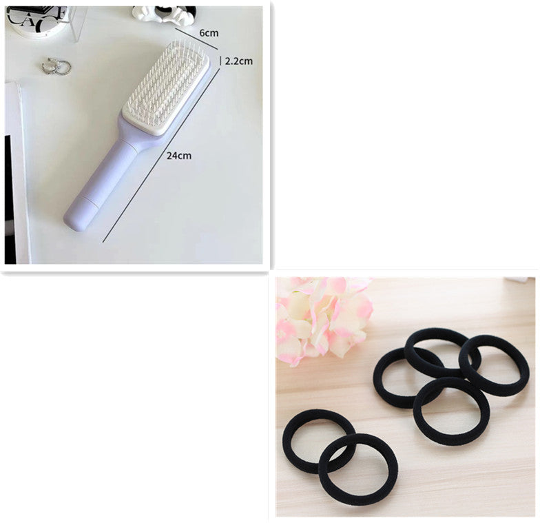 4-in-1-Selbstreinigungsbürste: Neue selbstreinigende, antistatische Massagebürste mit ausziehbarer, drehbarer Lifting-Funktion