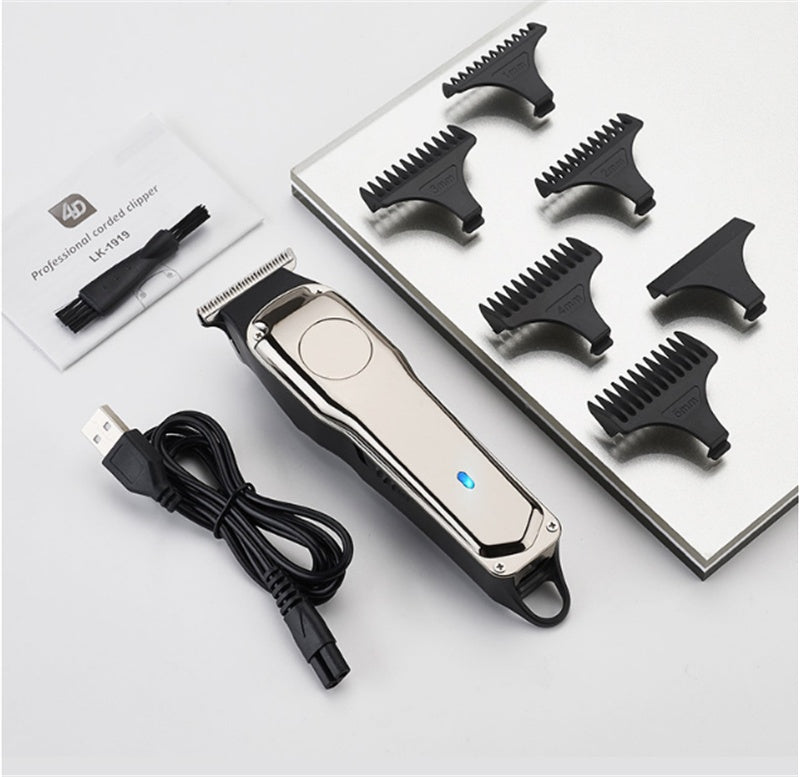 Hair Salon Engraving Push White Small Hair Clippers Retro Oil Head Electric Hair Clippers