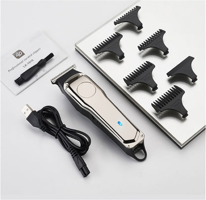 Hair Salon Engraving Push White Small Hair Clippers Retro Oil Head Electric Hair Clippers