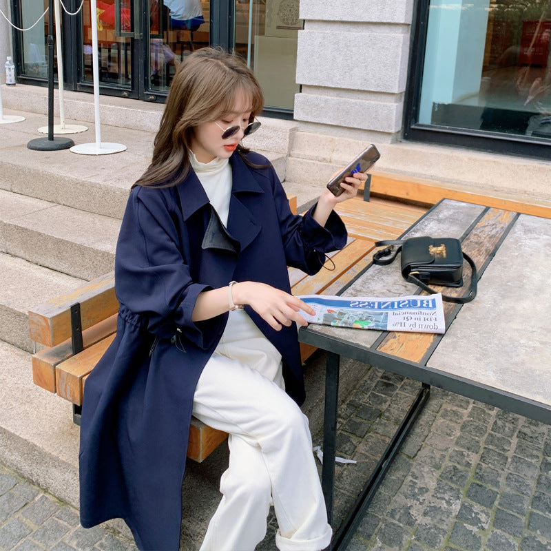 New Style Windbreaker Women's Mid-length Over The Knee Spring And Autumn