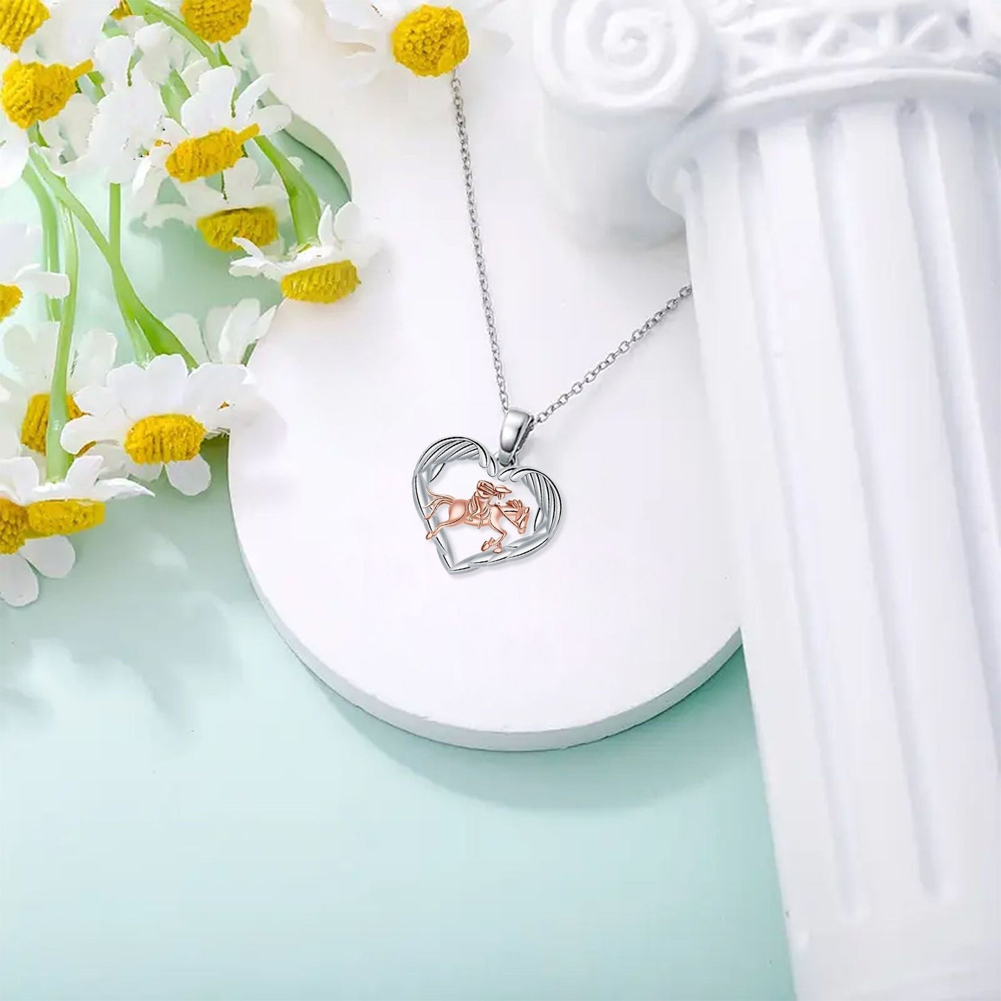 Girl And Horse Pendant Necklace Valentine's Day Gift