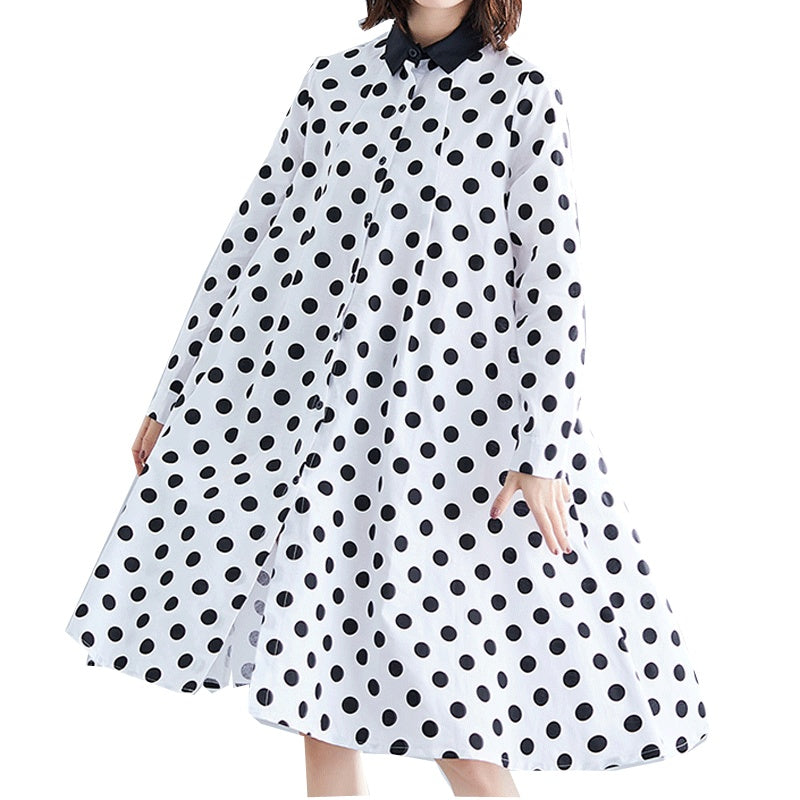 Loose long sleeve mid-length shirt