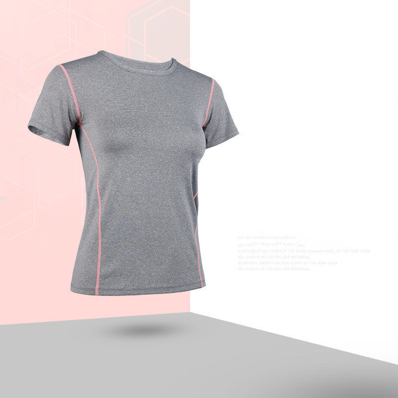Summer Yoga Sweat Absorption Quick Drying Short Sleeve T-shirt