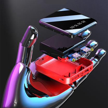 Mini Power Bank 20000 MAh Portable Mirror Digital Display Power Bank