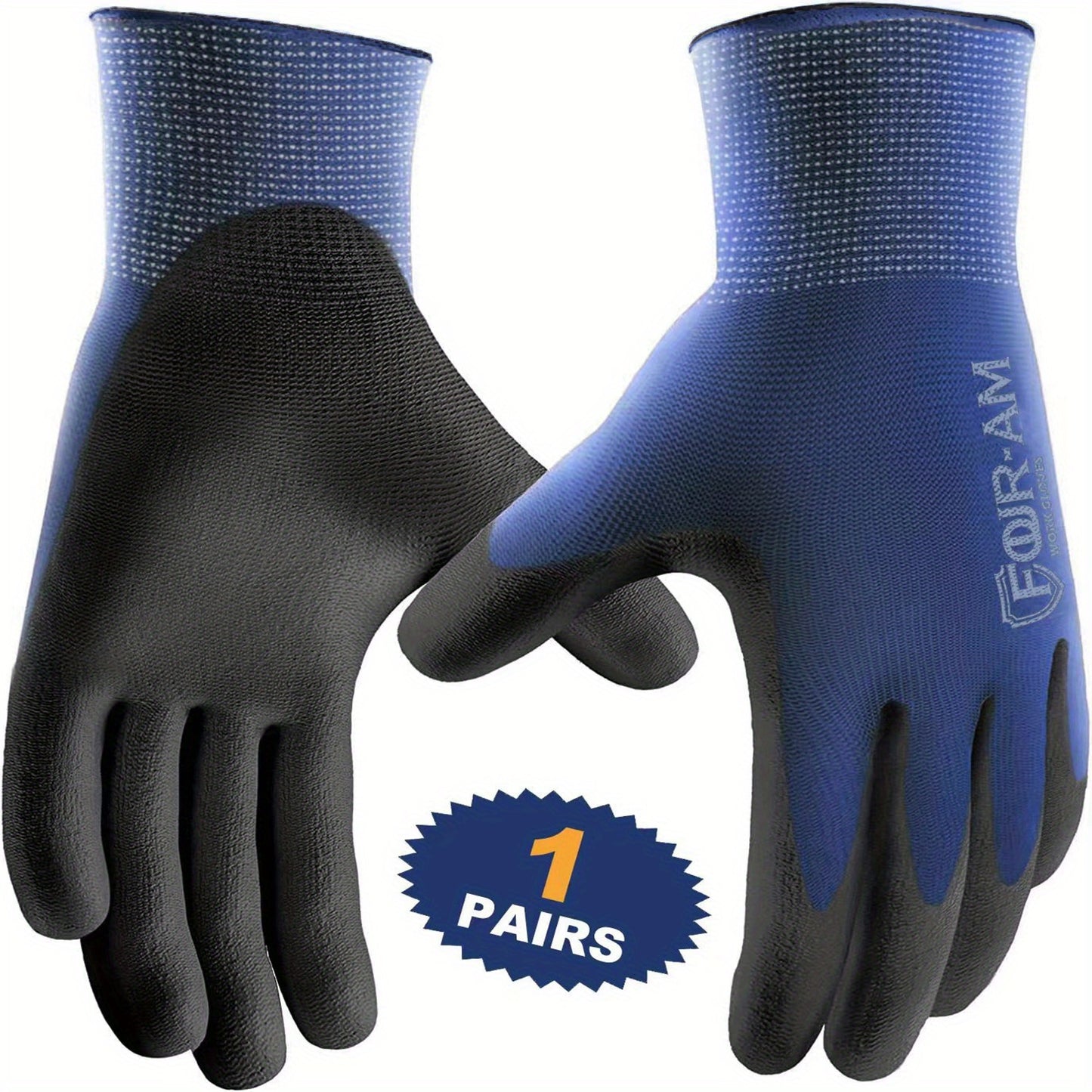 1/3 Pairs Ultra-Slim Grip Work Gloves - Superior Durable Nylon with Black Polyurethane Coating, Comfort Knit Wrist Cuff - Ideal for Daily Light Duty Tasks