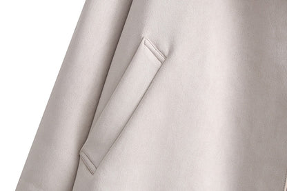 Women's Fashionable Suede Mid-length Trench Coat