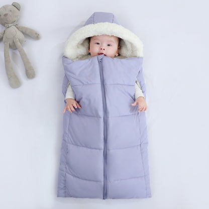 Autumn And Winter Warm Thickened Hooded Newborn Swaddle