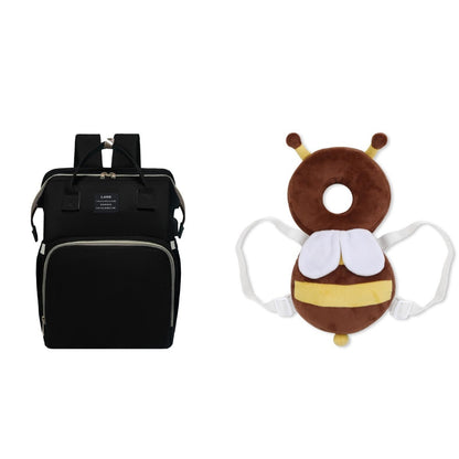 Multifunctional Maternity Diaper Backpack Upgraded With Removable Mosquito Net Large Capacity Foldable Infants Baby Crib Waterproof Nappy Mother Bag For Travel