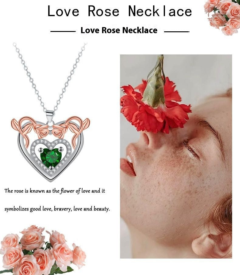 Love Rose Pendant Valentine's Day Gift High Sense