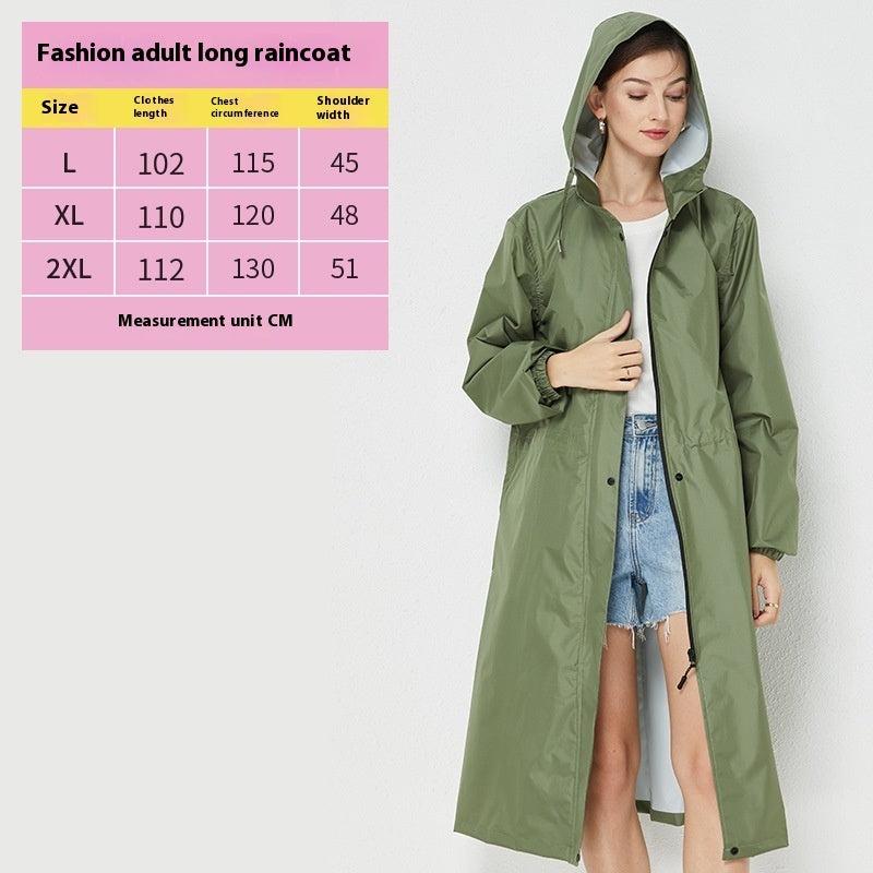 Fashion Trench Coat Raincoat Lightweight Breathable Solid Color Long Sleeve