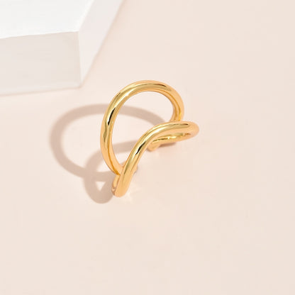 Simple Round Wrap Earrings Ear Clip Double C Cartilage U-Shape Earless No Pierce Earring