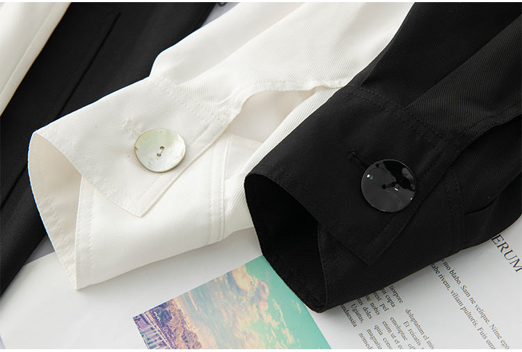 Women's Over-the-Knee Mid-Length Trench Coat with Silk Waist Belt - Elegant Winter Coat