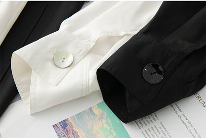 Women's Over-the-Knee Mid-Length Trench Coat with Silk Waist Belt - Elegant Winter Coat