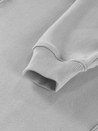 Premium Men's Light Grey Hoodie - Oversized Cotton Blend Hooded Sweatshirt