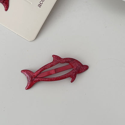Dripping Dolphin Simple Girl Heart Romantic Cartoon Children Cropped Hair Clip Hair Accessories Hairpin Female