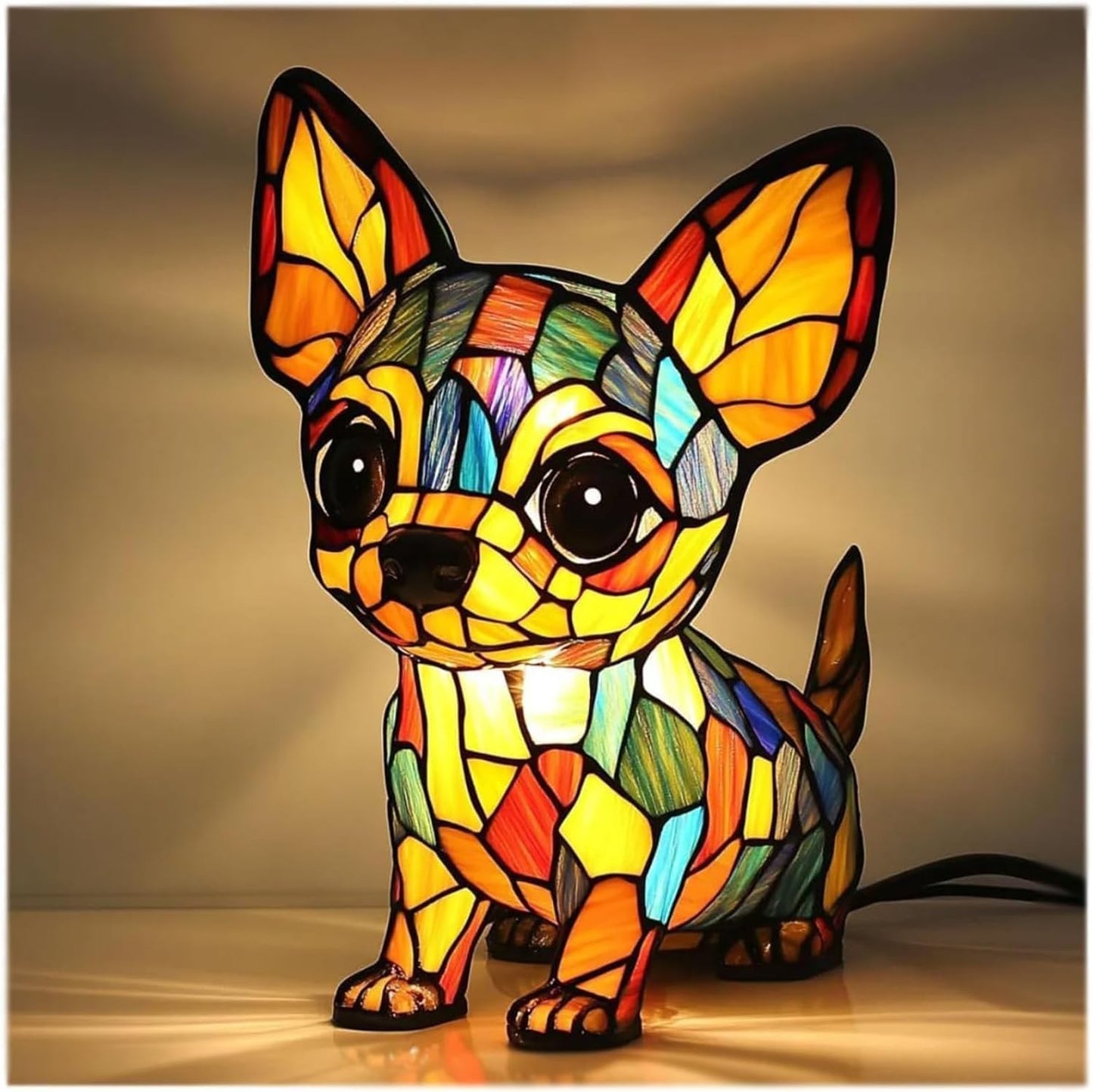 Illuminated Dog Lamp - Decorative Resin Animal Night Light | 26 Breed Designs