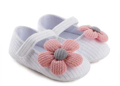 Baby Girls Flower Princess Shoes - Soft Sole Lightweight Breathable Flats for Toddlers & Infants