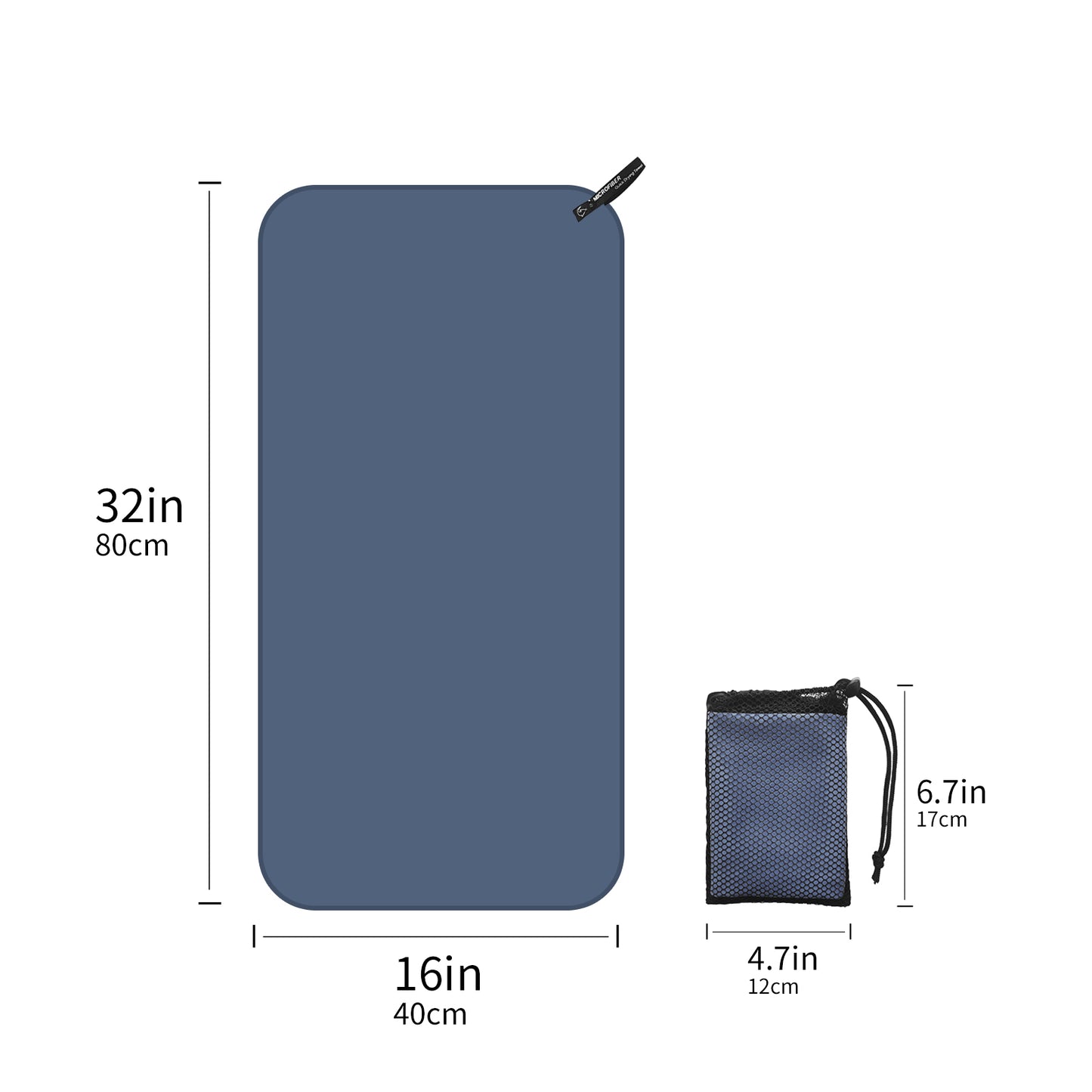 Quick Drying Absorbent 1pc Mutao Microfiber Towel - With Mesh Bag For Camping, Gym Yoga, Backpacking, Hiking