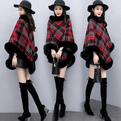 Leopard-print Thickened Velvet Oversized Cloak
