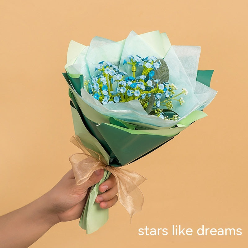 Assembled Building Blocks Flower Rose Holding Valentine's Day Gift