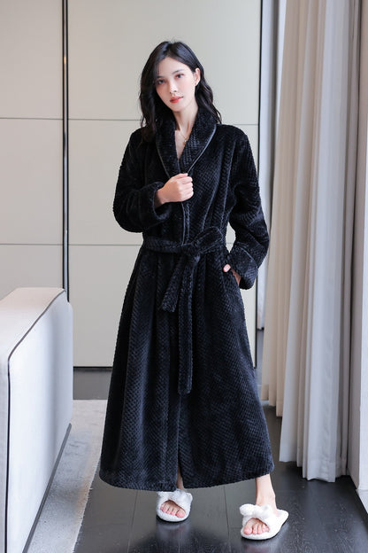 Long Bathrobe Flannel Pajamas For Couples Women's