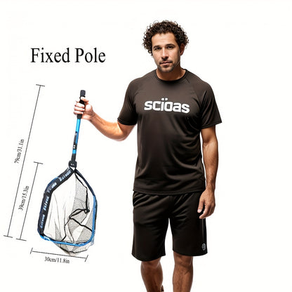 YVLEEN Professional Fishing Landing Net - Rubber Coated, Foldable & Floating Design for Bass, Trout, Salmon & Steelhead