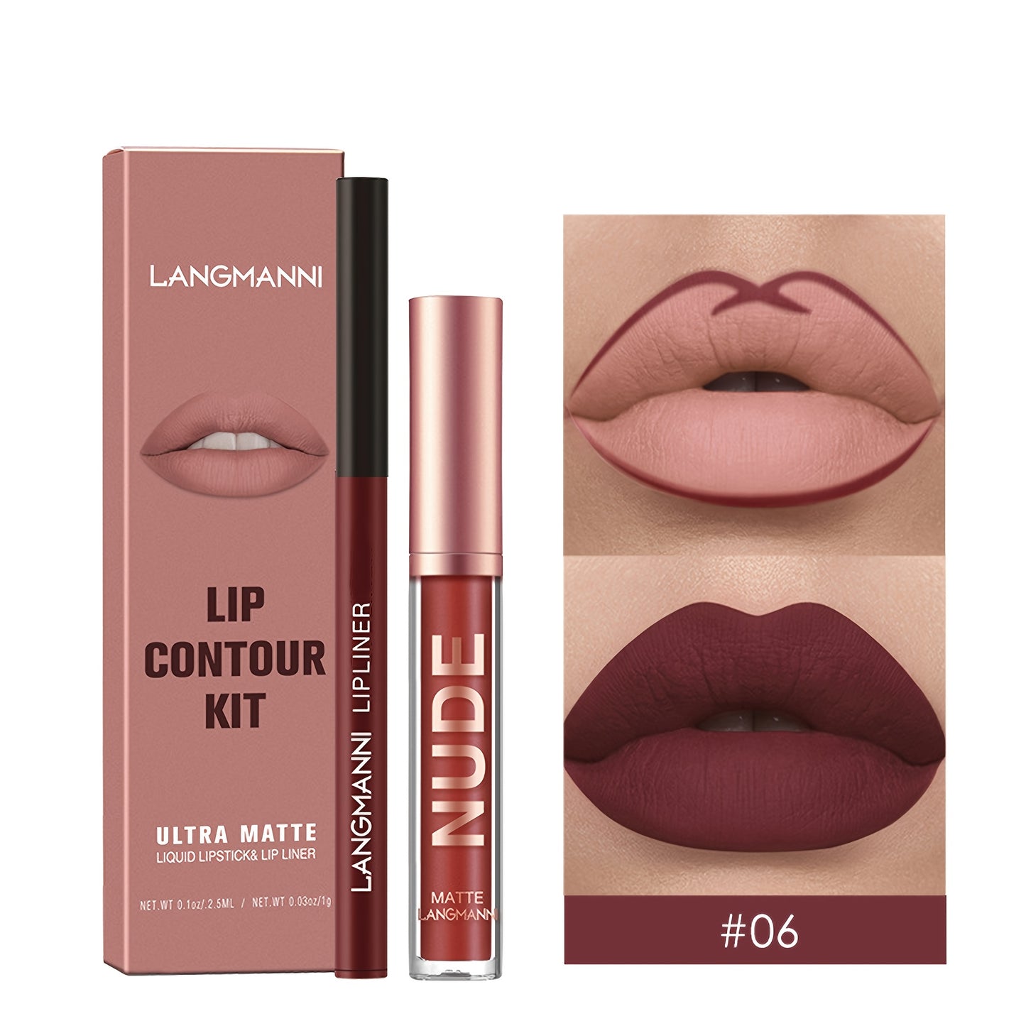 Combination Set of Lip Liner and Lip Gloss