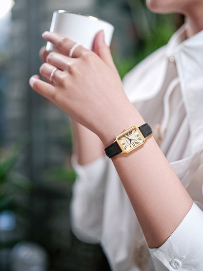 Ladies Square Roman Numeral Luxury Vintage Fashion Quartz Watch Fancy Women Watches Jewelry Sophisticated And Stylish Women Watch
