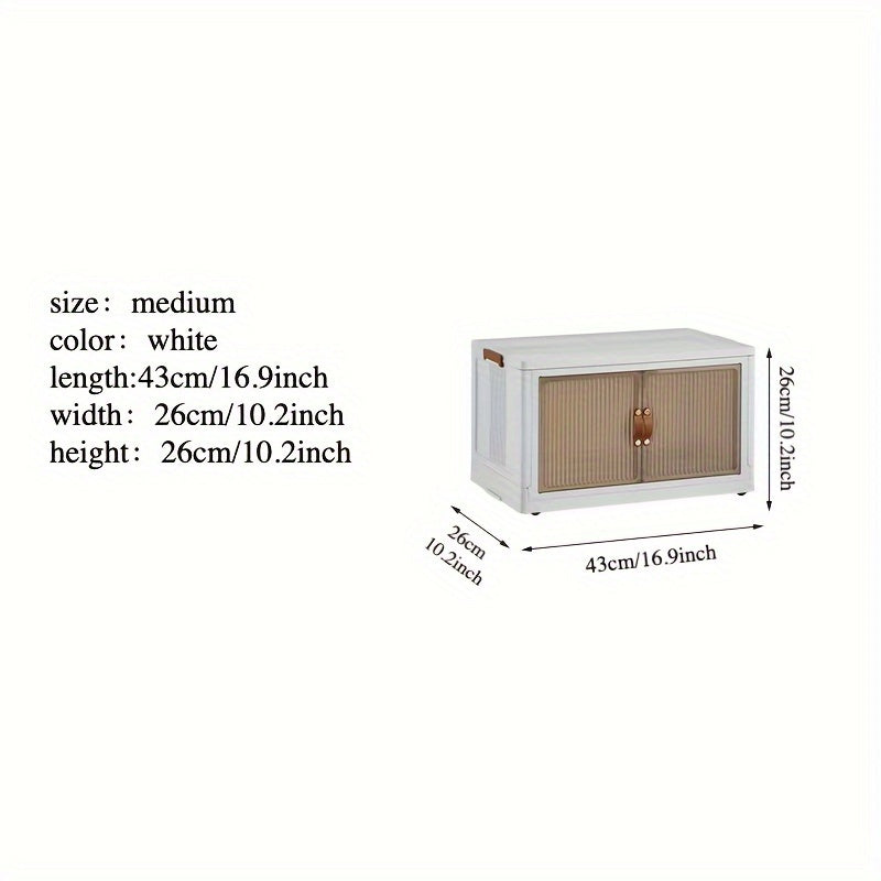 1pc Rectangle Storage Box with Lids, Plastic Waterproof Collapsible Organizer on Wheels, Magnetic Closure Multipurpose Container for Home & Kitchen Storage