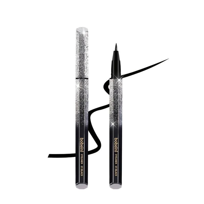 1pc Long-Lasting Waterproof Black Starry Sky Eyeliner Pen with Sponge Tip - Smooth and Quick-Drying for Beautiful Eye Makeup