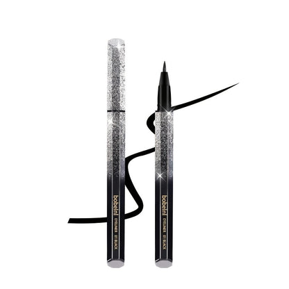 1pc Long-Lasting Waterproof Black Starry Sky Eyeliner Pen with Sponge Tip - Smooth and Quick-Drying for Beautiful Eye Makeup