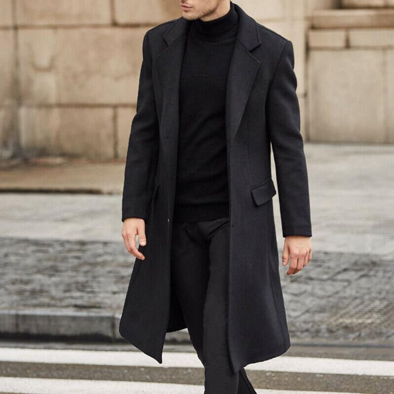 Langer Herren-Trenchcoat aus Wolle